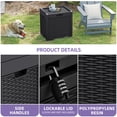 thumbnail image 3 of Uforic 35 Gallon Outdoor Resin Deck Box, Lockable Waterproof UV-Resistant Storage Box for Patio Cushions & Garden Tools, Black, 3 of 8