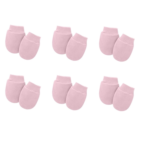 Odeerbi 6 Pack Newborn Baby No Scratch Gloves Soft Cotton Protective Mittens for Infant Boys Girls 0-12 Months