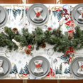 thumbnail image 4 of Mantel Navideño, Navideño Rectangular de 60 x 84 Pulgadas, Diseño Muñeco Nieve Invierno, Casa, y Árboles Navidad, Manteles Navideños Perfecto para Fiesta/Picnic/Cena/Decoración (Blanco) Mu帽eco nieve, 4 of 7