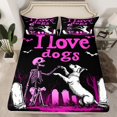 thumbnail image 2 of Manfei Skull Pet Dogs King Sheet Set,Halloween Bat,Puppy Lover,4-Piece Microfiber, 2 of 7