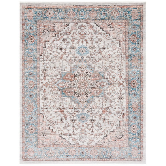 SAFAVIEH Shivan Tiphanie Traditional Distressed Area Rug, Grey/Blue, 10' x 14'
