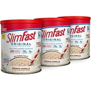 Slimfast Meal Replacement Powder, Original French Vanilla, Weight Loss Shake Mix, 10G Of Protein, 14 Servings (Pack Of 3)