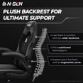 thumbnail image 2 of N-GEN Video Gaming Chair Ergonomic Computer Desk Office Chair with Lumbar Support Adjustable Height Swivel Wheels Flip-Up Arms PU Leather Home and Office (Grey), 2 of 8