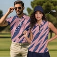 thumbnail image 6 of HUIACONG American Flag Golf Shirt for Men Short Sleeve Womens Sleeveless Golf Shirts Lightweight 1/4 Zip Sleeveless Tennis Tops for Women Collared Quick Dry Outdoor Outfits Woman M, 6 of 7