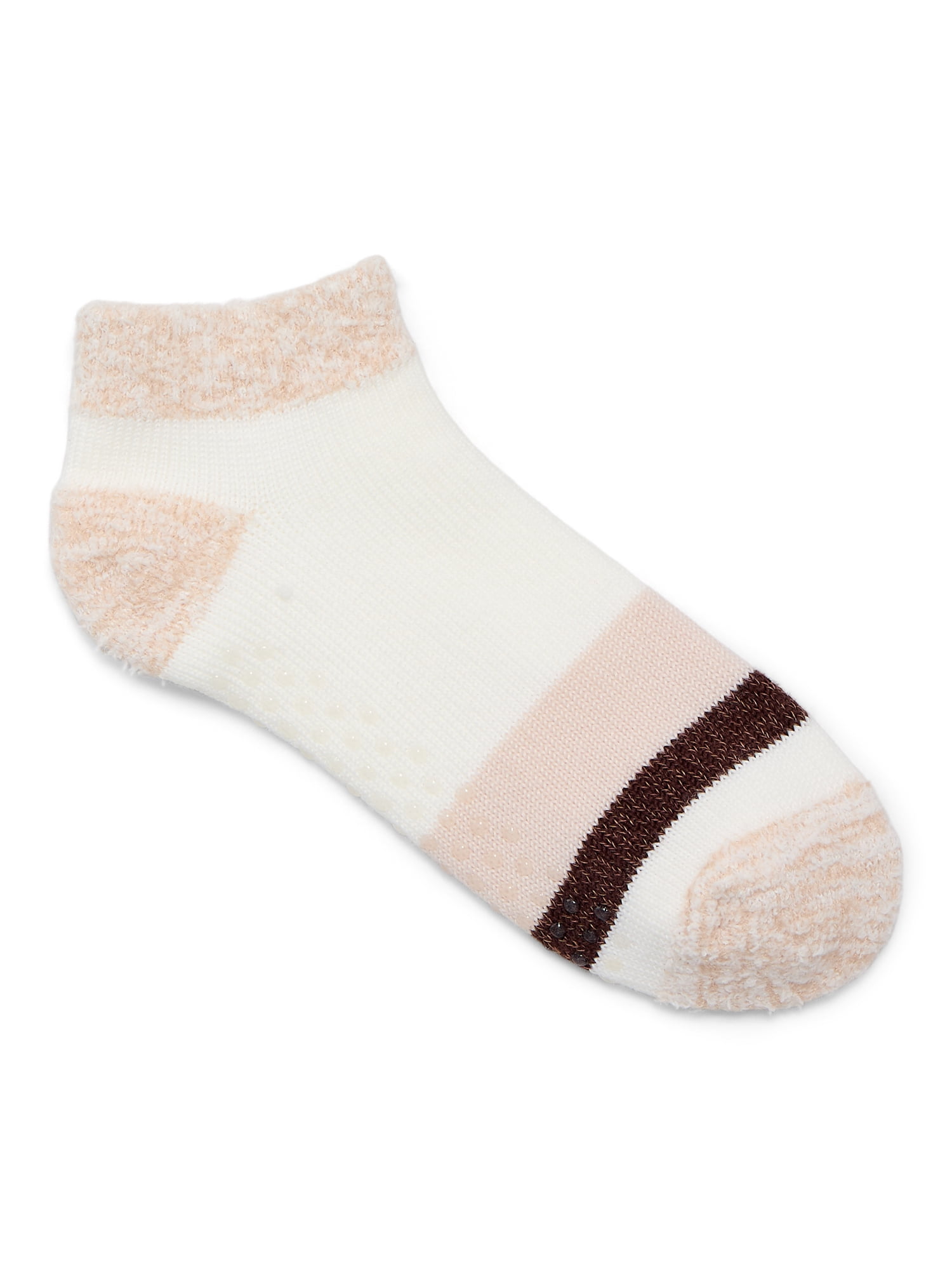 Joyspun Women's Double Layer Low Cut Lounge Socks, 3 Pack, Shoe Sizes 4-10