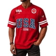thumbnail image 4 of Evdexr 250th Anniversary Usa Shirts Men Short Sleeve Crew Neck United States 250th Anniversary Graphic Tees Usa Star Stripes American Flag Vintage American Birthday Shirt Red S, 4 of 5