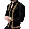 thumbnail image 1 of Camisa vaquera tribal para hombre, cómoda, suave, de alta calidad, diseño de botones a la moda, camisa hawaiana, 1 of 6