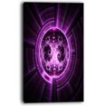 thumbnail image 2 of Rounded Purple Glowing Fractal Flower - Large Abstract Canvas Artwork, 2 of 3