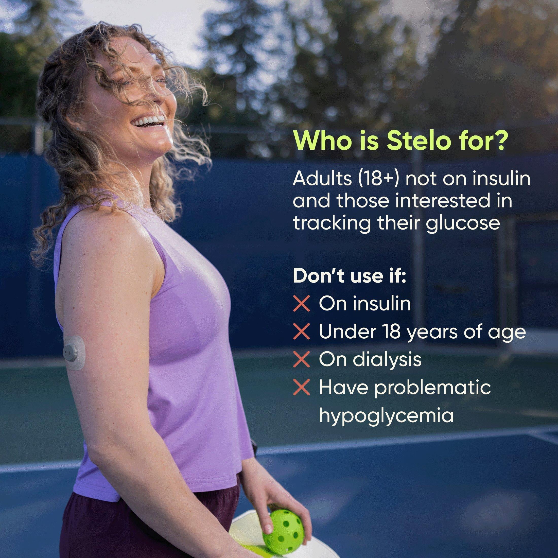 Stelo Glucose Biosensor & App by Dexcom—A Leader in Continuous Glucose Monitoring (CGM). 24/7 Glucose Tracking & Personalized Insights to Reveal Patterns. 2-Pack (Up to 15 Days Each*). iOS & Android.