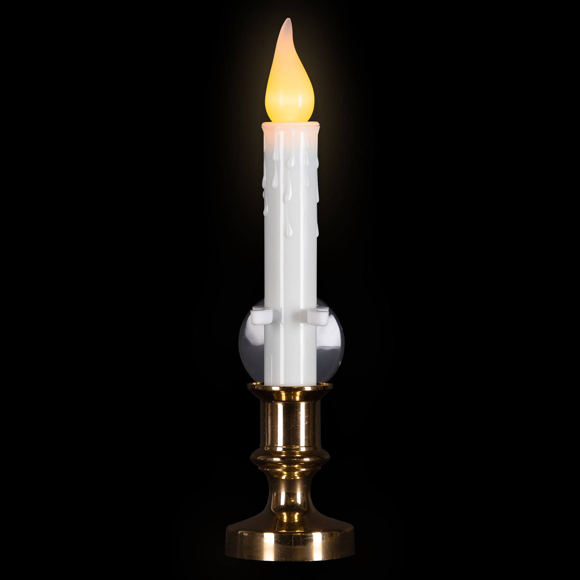 Set of 3 White LED C5 Flickering Window Christmas Candle Lamps with Timer 8.5"