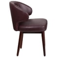 thumbnail image 2 of Comfort Back Series Black Leather Side Reception Chair with Walnut Legs, 2 of 4