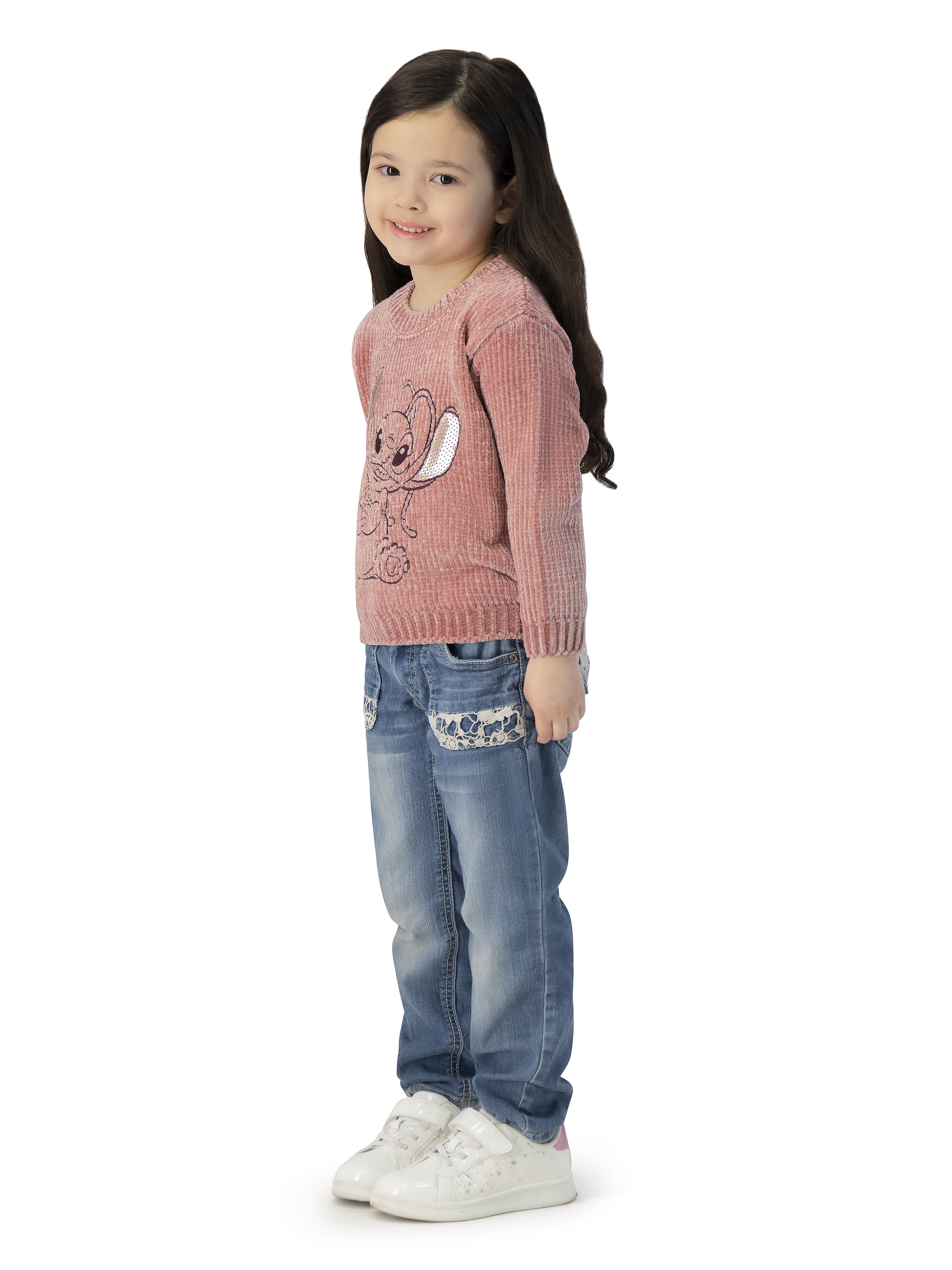 Lilo & Stitch Toddler Girls Chenille Sweater, Sizes 12 Months - 5T