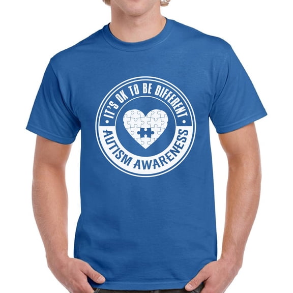 Autism It's Ok To Be Different T-Shirt for Men Autism Awareness Mens Top Graphic Tee