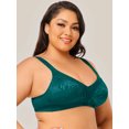 thumbnail image 6 of Deyllo Women's Non Padded Wireless Bras Plus Size Full Coverage Minimizer Bra, Green 44DD, 6 of 15