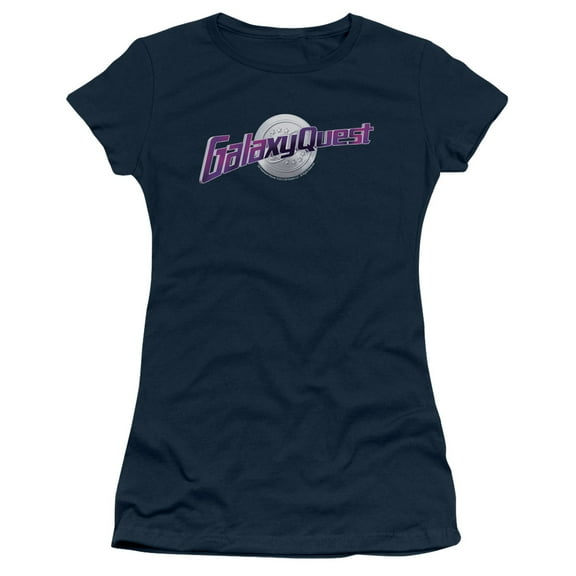 Galaxy Quest Logo Junior Women's T-Shirt Sheer Navy