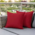thumbnail image 4 of Red Pillow Covers 2 Pack Solid Color Pillowcase Waterproof Outdoor Throw Pillow Cover for Patio Garden Square Cushion 24”x24”, 4 of 9