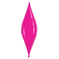 PMU Taper Shaped Magenta 13in Pre-Inflated Mylar Balloon with Stick and Fringe Ribbons Birthday Party Decorations