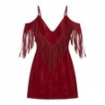 thumbnail image 5 of TaTaai Women's Western Style V-Neck Sleeveless Dress with Fringe Details, Flowy Silhouette, and Casual Boho Fit Gift, 5 of 6