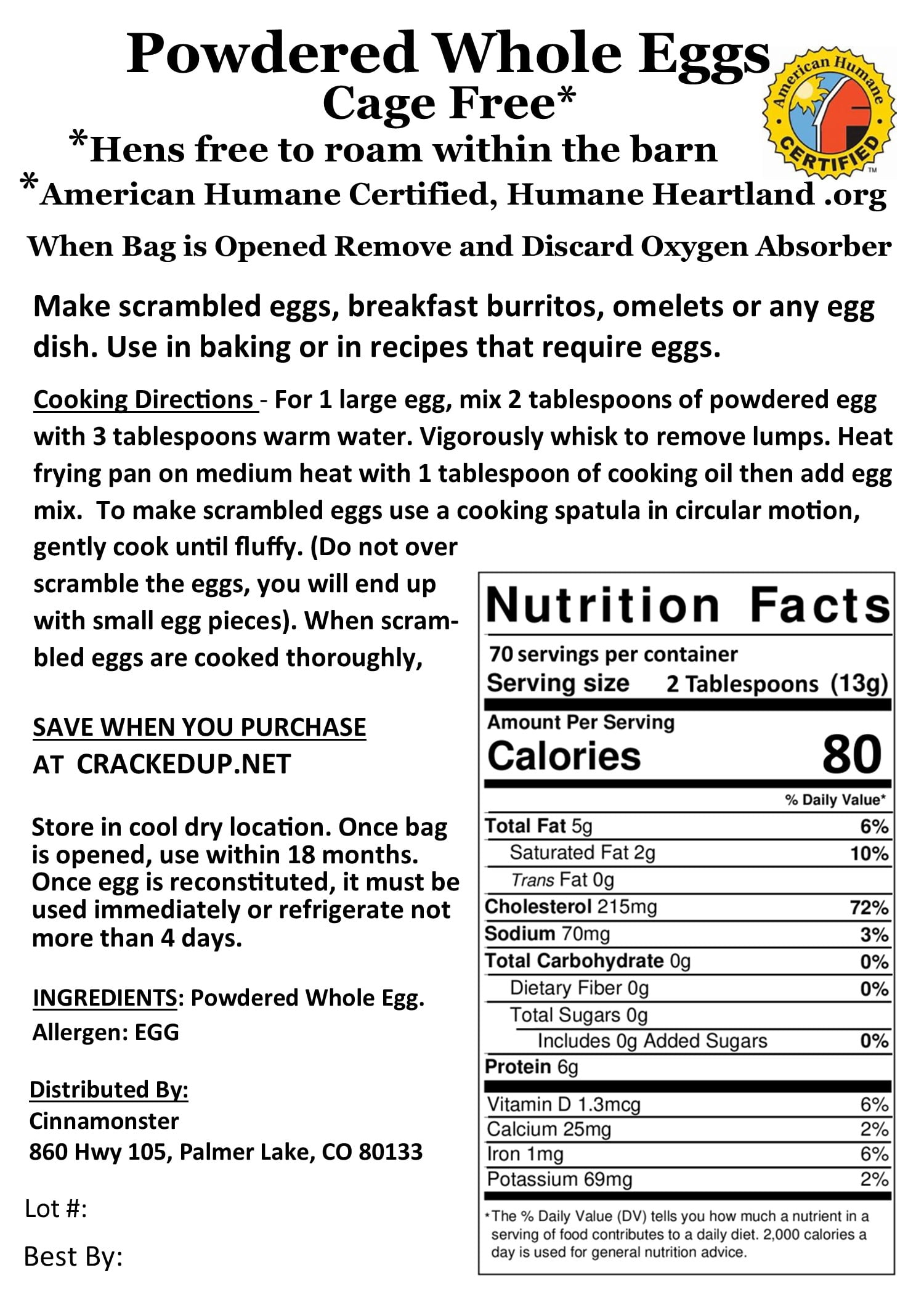 Whole Powdered Egg, 2 Pack, 4 Pounds Total, Makes 140 Large Eggs, Farm Fresh Eggs, Best Prices, Emergency, Survival, Camping, Long Shelf Life