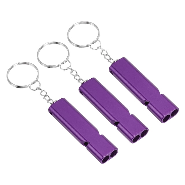 Uxcell 3 Paquete Silbatos de Sonido Fuerte de Aleación de Aluminio para Seguridad y Supervivencia al Aire Libre para Camping y Senderismo Púrpura