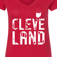 thumbnail image 4 of Inktastic Cleveland, Ohio Distressed Font Women's V-Neck T-Shirt, 4 of 5