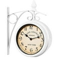 thumbnail image 2 of Iron Round Wall Hanging Double Sided Two Retro Station Clock Chandelier Home Decor, 2 of 4