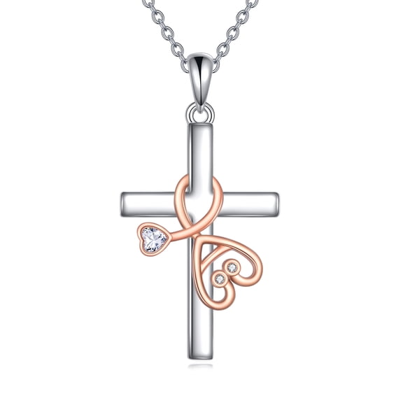 Stethoscope Cross Necklace for Women 925 Sterling Silver Medical Jewelry Pendant Nurse Doctor Graduation Gift for Medical Student