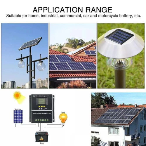 CAMOTUSE 100A MPPT Solar Charge Controller 4000W 12V 24V 36V 48V USB Battery Regulator