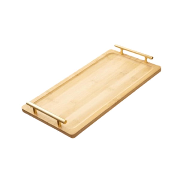 Bandeja de madera con asas para servir, bandeja decorativa para comida, postres y bodas. L