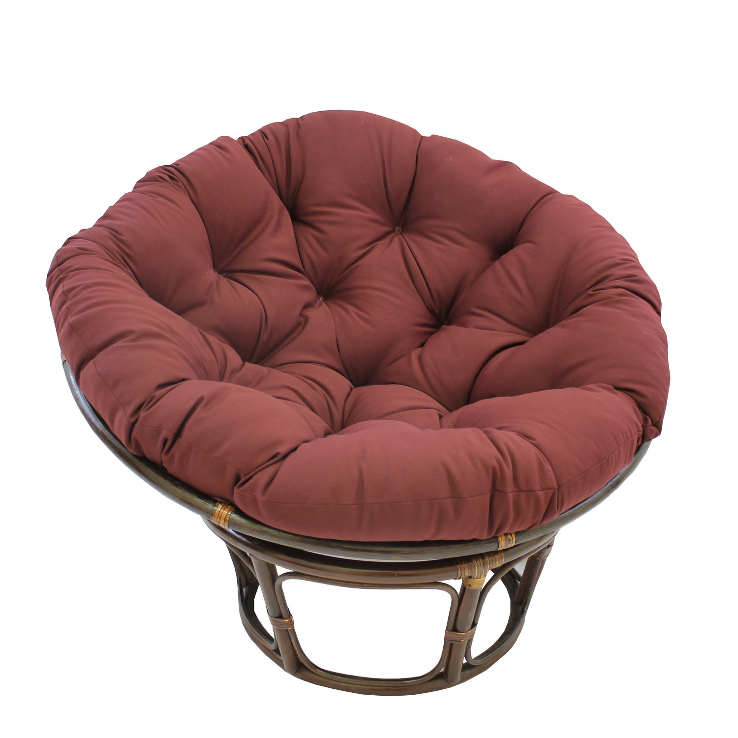 International Caravan 42" Rattan Papasan Chair with Solid Twill Cushion in Grey - image 3 of 10