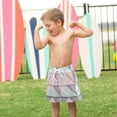 thumbnail image 4 of FORMRS Boys Swim Trunks Quick Dry Mesh Liner Boardshorts Sizes XS-XL, Green Geometric, 4 of 7