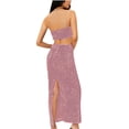 thumbnail image 4 of BLVB Women 2 Piece Outfits Sequin Long Maxi Skirt Sparkly Crop Bandeau Tube Top Glitter Set Clubwear Party Outfits, 4 of 6