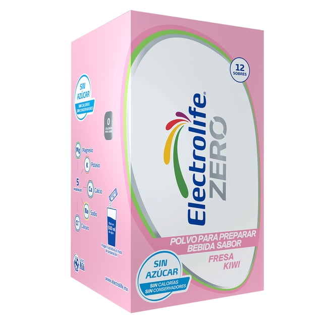 Electrolife Zero en Polvo sabor Fresa Kiwi con 12 sobres