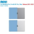 thumbnail image 5 of IBENZER Compatible with MacBook Pro 14 Inch Case 2025 2024 M4 A3112 A3185 A3401 M3 A2918 A2992 M2 A2779 M1 A2442 Pro Max (2025-2021), HardShell Case & KeyboardCover for Mac Pro 14, Airy Blue, 5 of 7
