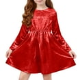 thumbnail image 2 of JUSLIO Girls Red Dress Casual Long Sleeve Dresses Size 7 Y, 2 of 9