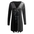 thumbnail image 4 of Robe Décontractée Mode Femme Col en V Manches Longues Imprimé Fleuri Ample, 4 of 4