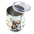 thumbnail image 3 of Corgi Mother Book Lover Living That Dog Mom Life Happy Mother's Day 12oz Stainless Steel Wine Tumbler Insulated Cup with Lid Welsh Corgi Dog Lover Gifts Idea - 03004, 3 of 5