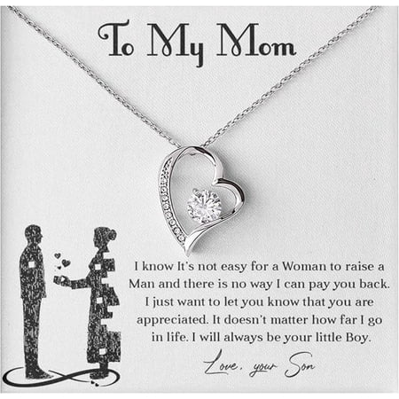 Gift to Mom from Son – I Love You Necklace, Sentimental Birthday Gift for Mom from Son, Unique Moms Birthday Gift Ideas Standard Box