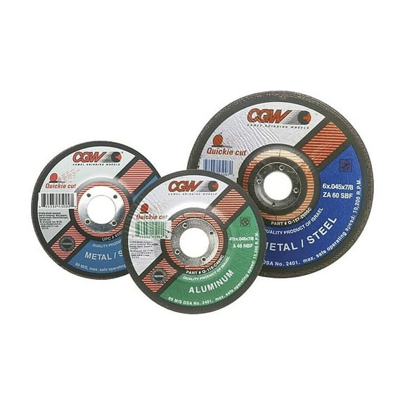 CGW Abrasives 45005 Cut-Off Wheel 5" x 7/8" Type 27 Zirconia Aluminium Oxide,  Pack of (25)