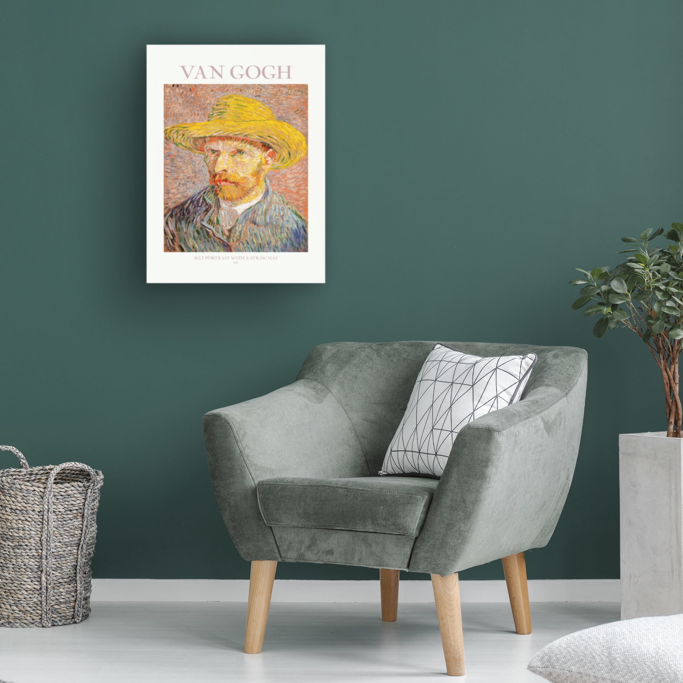 Trademark Fine Art Pictufy Self Portrait With Straw Hat Canvas Wall Art