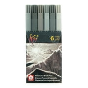 Sakura Koi Coloring Brush Pen Set, 6-Colors, Grays