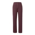 thumbnail image 4 of Pantalon Décontracté Taille Haute Jambe Droite avec Poches pour Femmes, 4 of 5