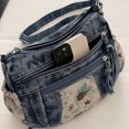 thumbnail image 6 of SPEKSEE Denim Purse Crossbody Bags, Boho Hobo Crossbody Bags for Women, Casual Y2K Travel Purse with Butterfly Pattern Lots of Pockets, 6 of 8