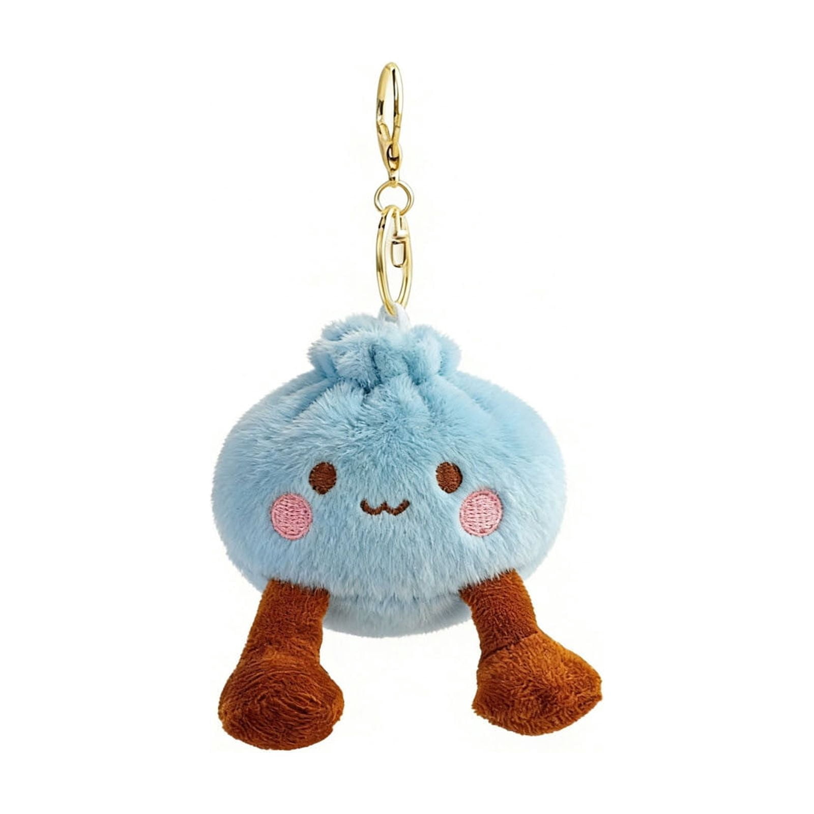 Tusihei 5Pcs Kawaii Dumpling Plush Keychain, Cute Steamed Bun Bag Pendant with Adorable Face, Soft Plush Key Ring with Metal Clasp and Chain for Backpack Purse Keys