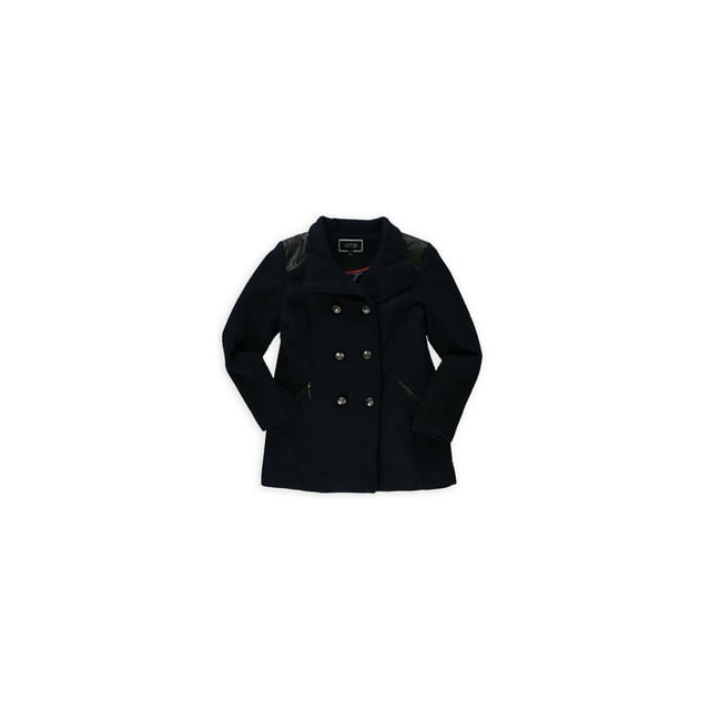 Apt. 9 Veste Militaire à Double Boutonnage pour Femmes, Bleu, Très Grand