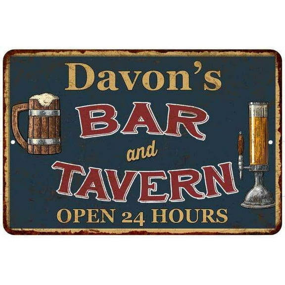 Davon's Green Bar & Tavern Rustic Sign 8 x 12 High Gloss Metal 208120047291