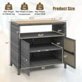 thumbnail image 3 of Gymax Patio Rattan Storage Cabinet w/ Acacia Wood Countertop Open Shelf 2 Door Cabinet, 3 of 10