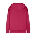 thumbnail image 5 of Ecqkame Womens Hoodies Sweatshirts Solid Color Pullover Long Sleeve Hoodies Winter Fall Outfits Comfortable Fashion Sweatshirts Hot Pink XL, 5 of 6