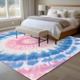 thumbnail image 5 of 8x10 Washable Area Rug, Round Tie-dye Non-Slip Extra Large Rectangle Rug for Living Room Bedroom, Blue Pink Watercolor Retro Ethnic Style Indoor Floor Mat for Home Decor, 5 of 9