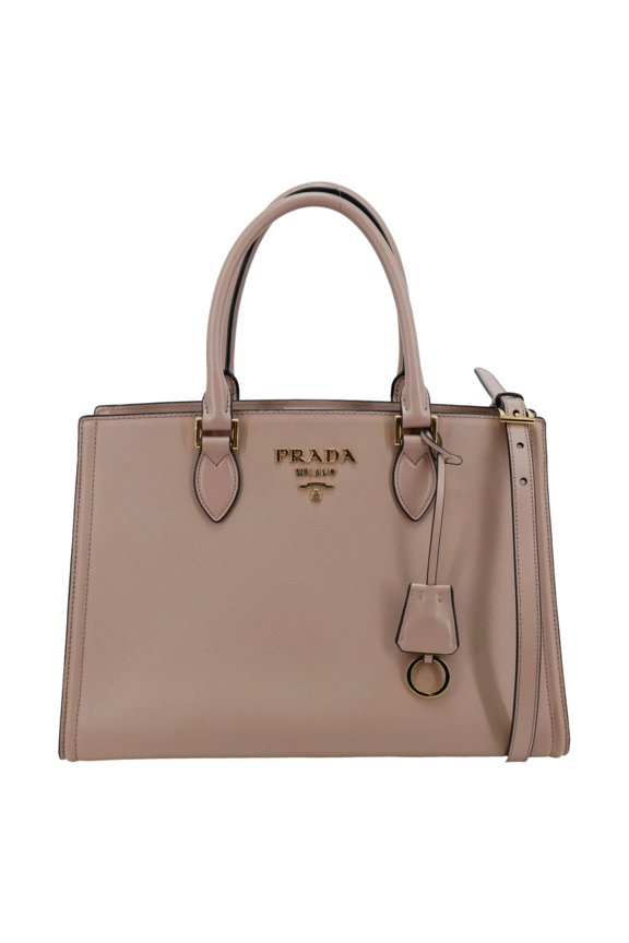 Pre-Owned Prada Saffiano Soft Calfskin Leather Top Handle Shoulder Bag Pink